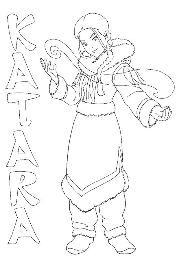coloriage katara maitre de l eau
